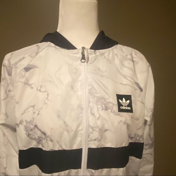 ADIDAS Marble BB Packable Wind Jacket Climalite Size Medium Men’s Windbreaker - Picture 6 of 12